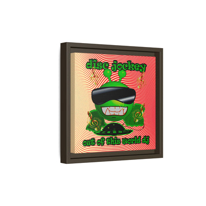 disc jockey - framed canvas art (yellow-orange wave)