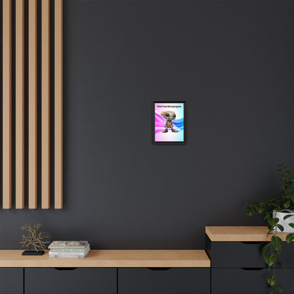 I don't care that your green - framed canvas art (light blue-pink wave)