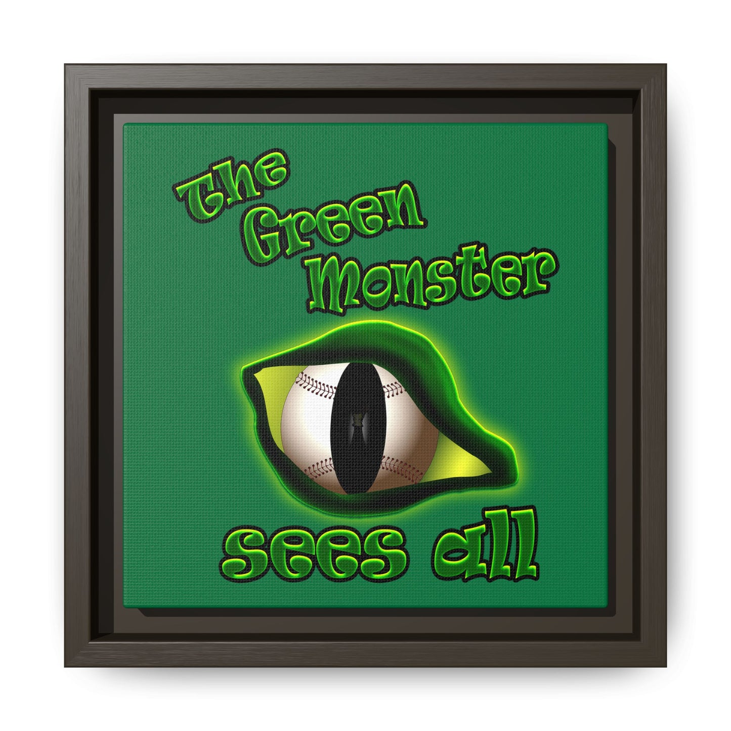 green monster - framed canvas art (dark green)