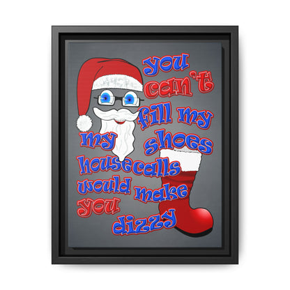 santa's shoes - framed canvas art (grey-light grey)