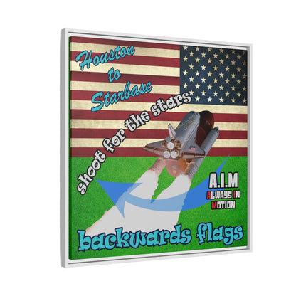 shoot for the stars - framed canvas art (green turf)