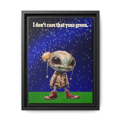 I don't care that your green - framed canvas art ('snoops' background)