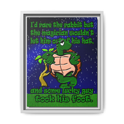 turtle race - framed canvas art ('snoops' background)
