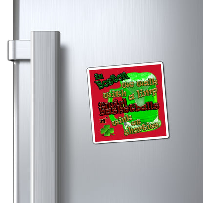 celtics logo - Magnets - (dark red)