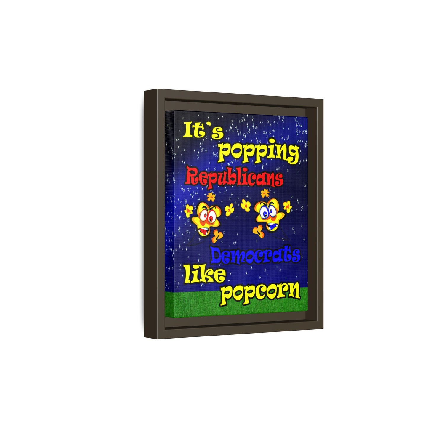 popping like popcorn - framed canvas art ('snoops' background)