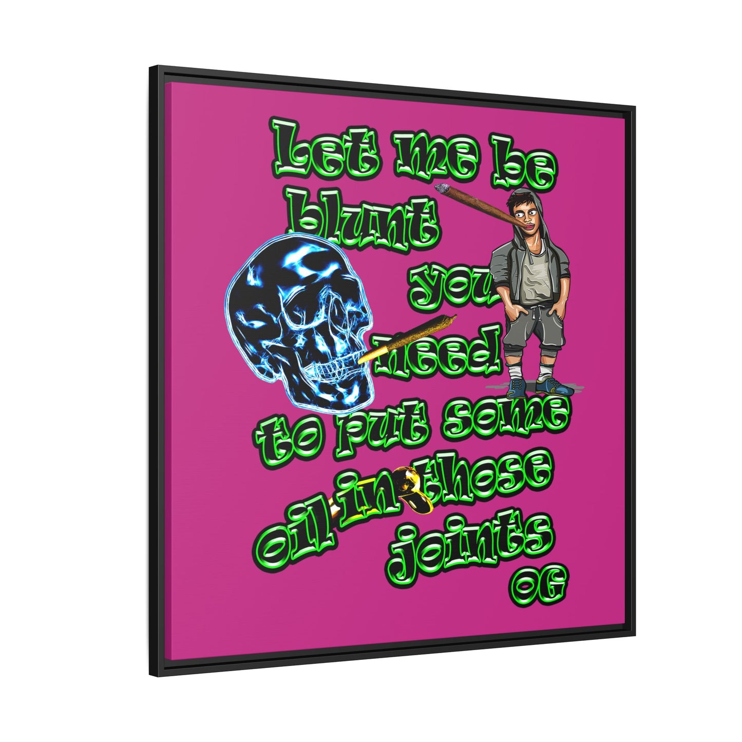 og - framed canvas art (pink)