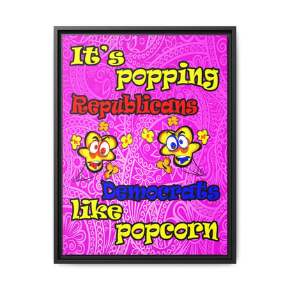 popping like popcorn - framed canvas art (pink swirl)