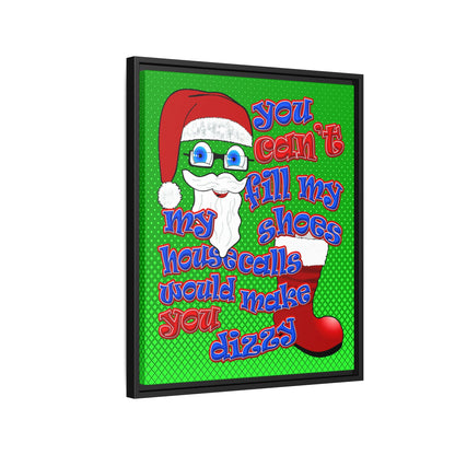 santa's shoes - framed canvas art (logo green)