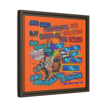 drop the beat - framed canvas art (orange)