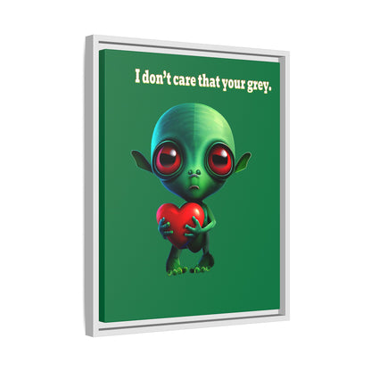 I don't care that your grey - framed canvas art (dark green)