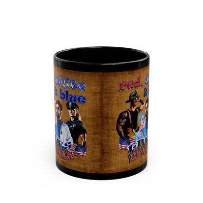 rw&b lives matter - Black Mug (brown papyrus)