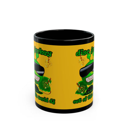disc jockey - Black Mug (yellow)