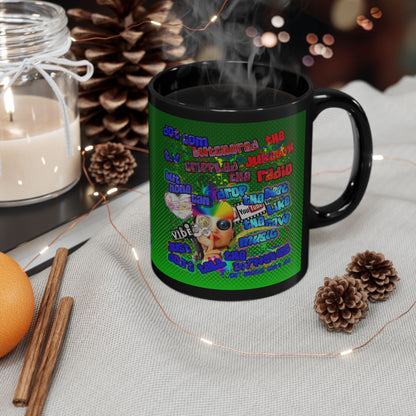 drop the beat - Black Mug (logo green)