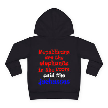 donkeys and elephants - Toddler Pullover Fleece Hoodie