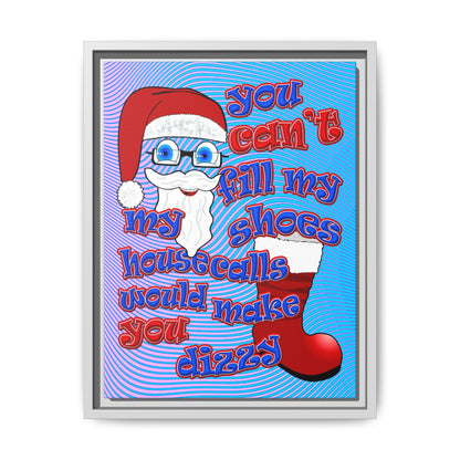 santa's shoes - framed canvas art (light blue-purple wave)