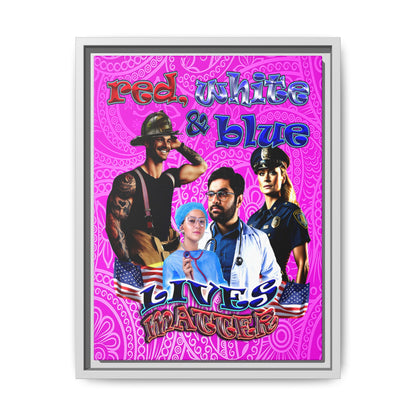 rw&b lives matter - framed canvas art (pink swirl)