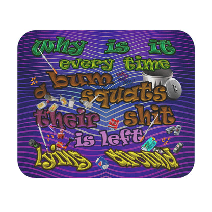 the bum's shit - Mouse Pad (Rectangle) (purple wave)