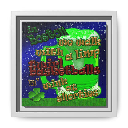 celtics logo - framed canvas art ('snoops' background)