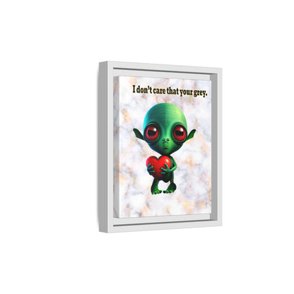 I don't care that your grey - framed canvas art (white marble)