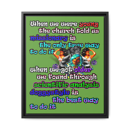 doggystyle - framed canvas art (green)