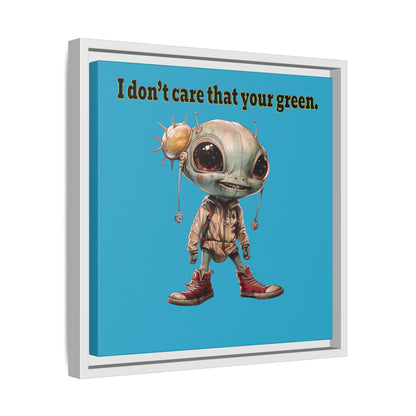 I don't care that your green - framed canvas art (turquoise)