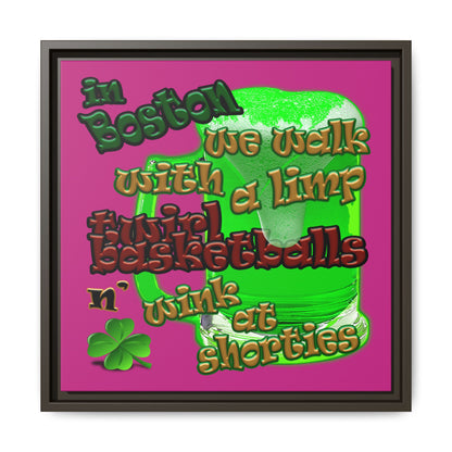 celtics logo - framed canvas art (pink)