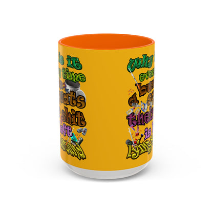 the bum's shit - Accent Mug (yellow)