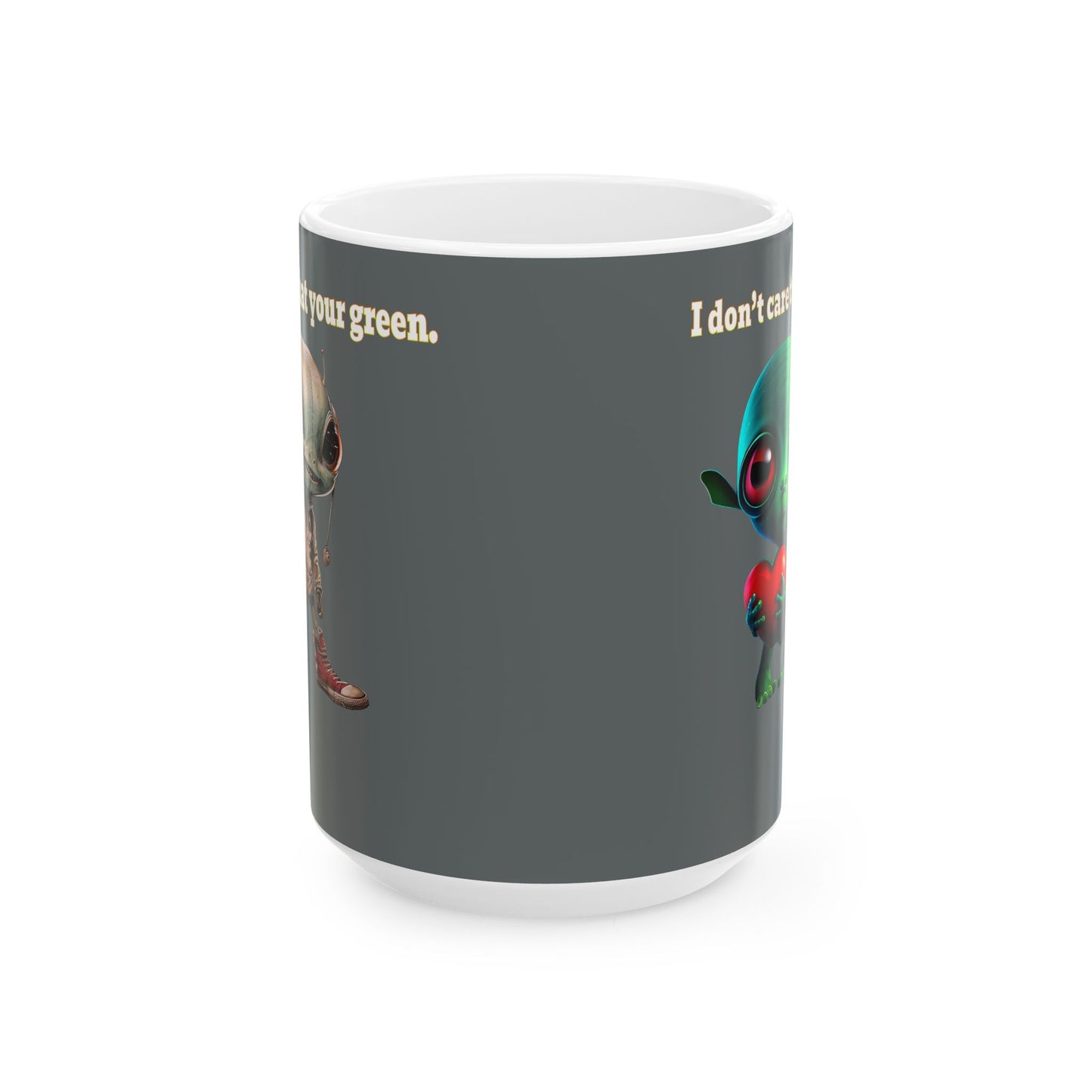 I don't care that your grey - White Mug (dark grey)