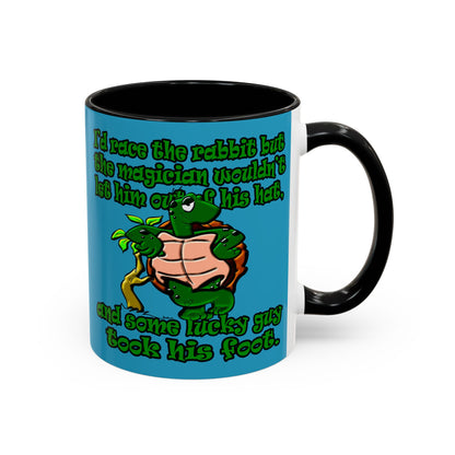 turtle race - Accent Mug (turquoise)