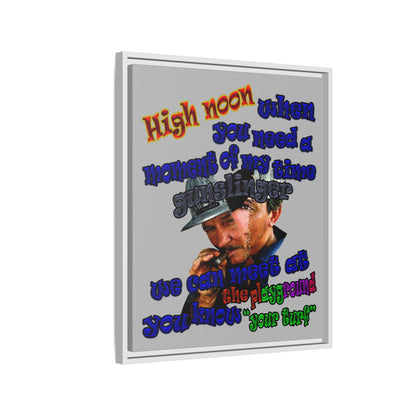 high noon - framed canvas art (light grey)