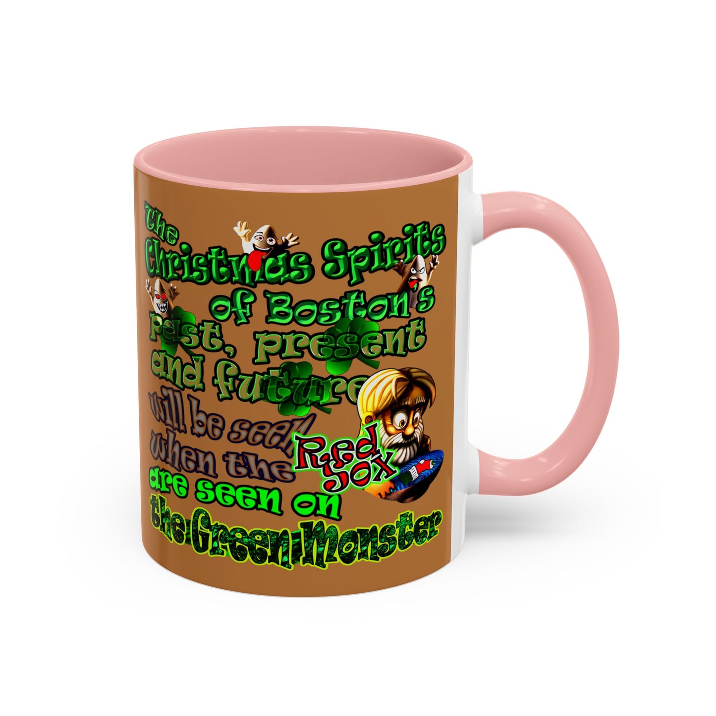 christmas spirits of boston - Accent Mug (light brown)