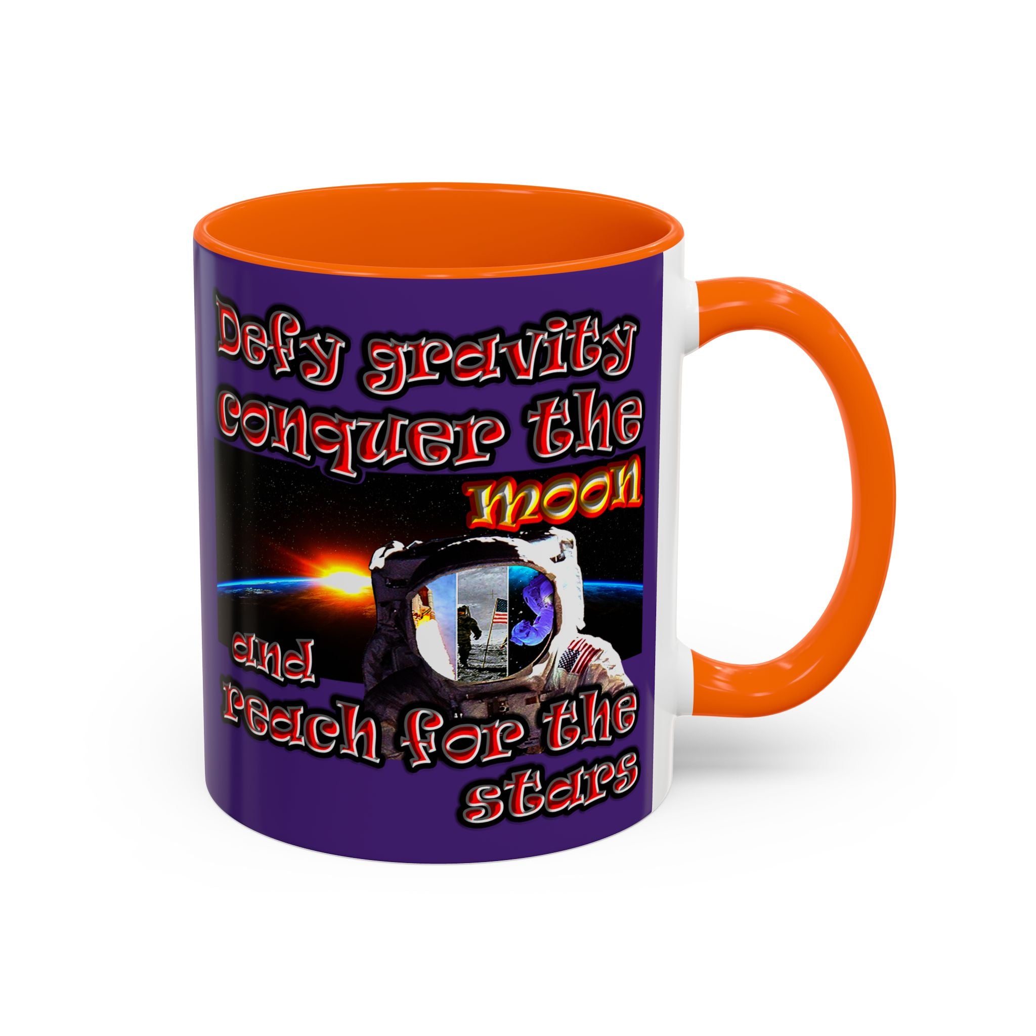 defy conquer reach - Accent Mug (purple)
