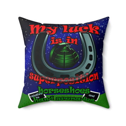 my luck - Faux Suede Square Pillow - ('snoops' background)