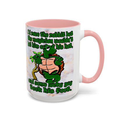 turtle race - Accent Mug (white marble)