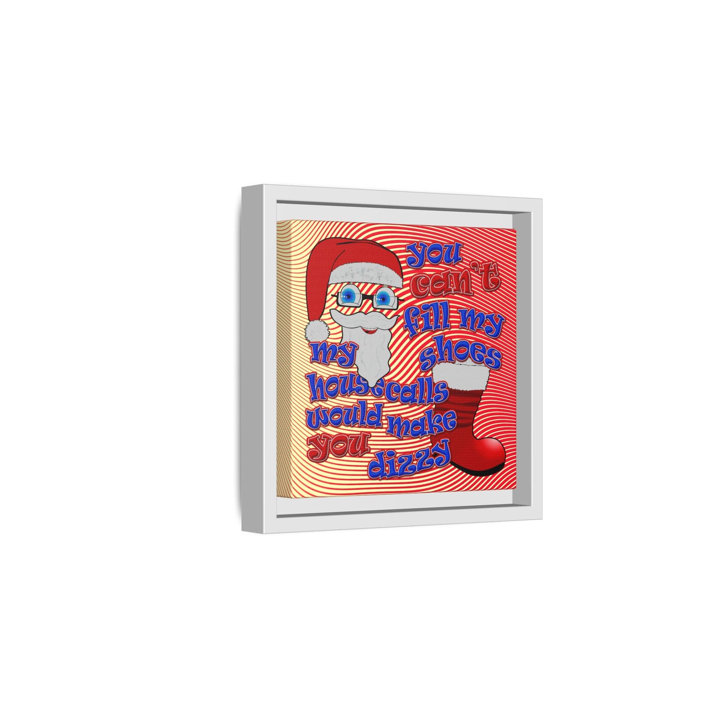 santa's shoes - framed canvas art (yellow-orange wave)