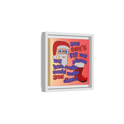 santa's shoes - framed canvas art (yellow-orange wave)