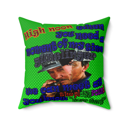 high noon - Spun Polyester Square Pillow - (logo green)