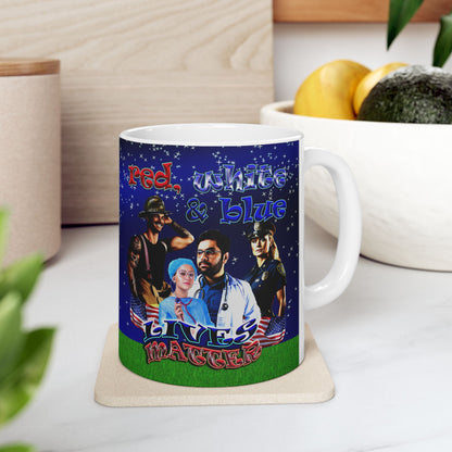 rw&b lives matter - White Mug ('snoops' background)