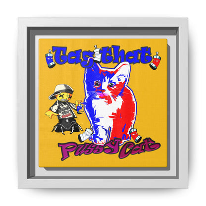 tag that - framed canvas art (yellow)