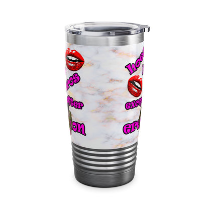 hoes b4 bros - Ringneck Tumbler, 20oz (white marble)