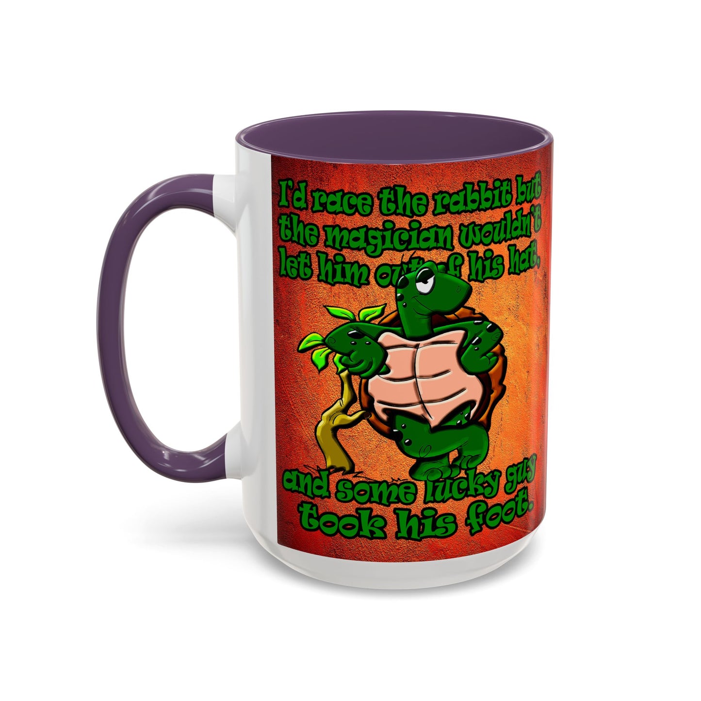 turtle race - Accent Mug (burnt orange)