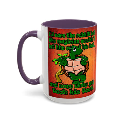 turtle race - Accent Mug (burnt orange)