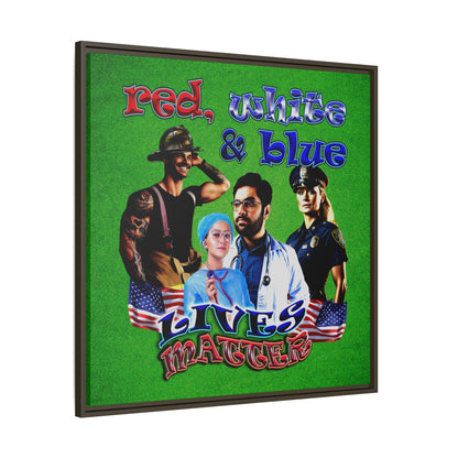 rw&b lives matter - framed canvas art (green turf)