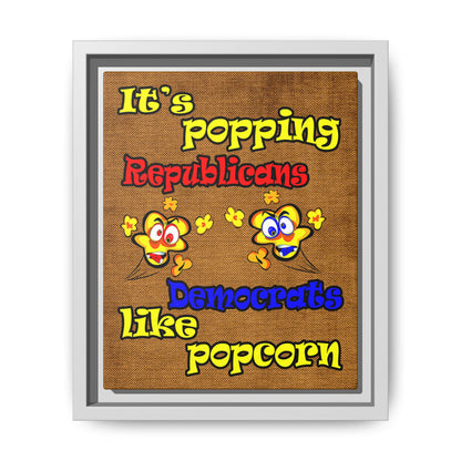 popping like popcorn - framed canvas art (brown papyrus)