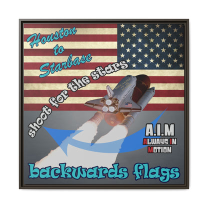 shoot for the stars - framed canvas art (grey-light grey)