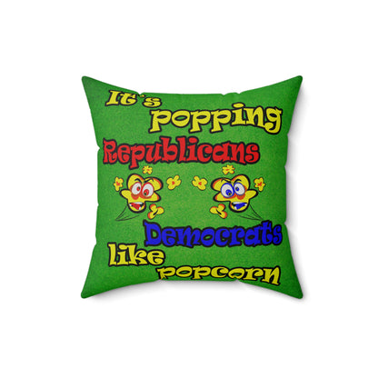 popping like popcorn - Faux Suede Square Pillow - (green turf)
