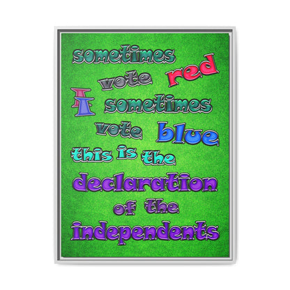 declaration of the independents - framed canvas art (green turf)