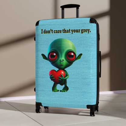 I don't care that your grey - Suitcase (faded blue)