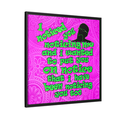 noticed you noticing - framed canvas art (pink swirl)