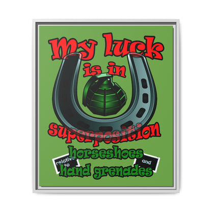 my luck - framed canvas art (green)